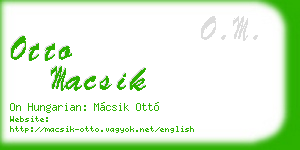 otto macsik business card